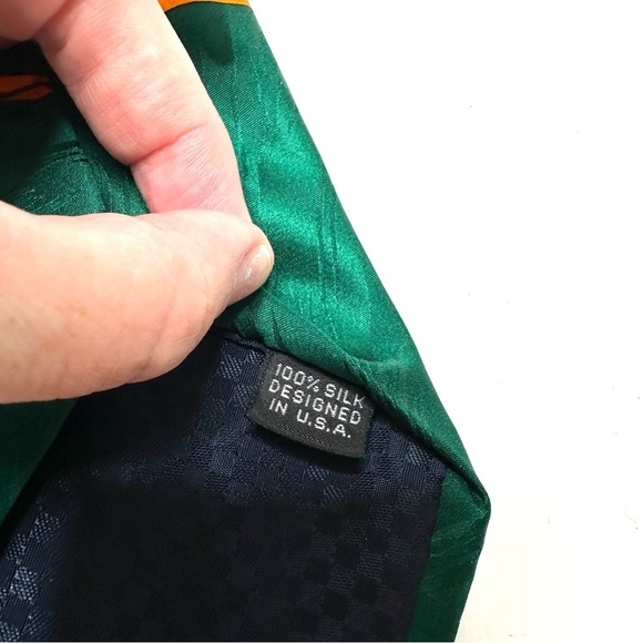 Tie Rush Limbaugh No Boundaries Collection - Mens 100% Silk Necktie Green Yellow - Picture 5 of 10